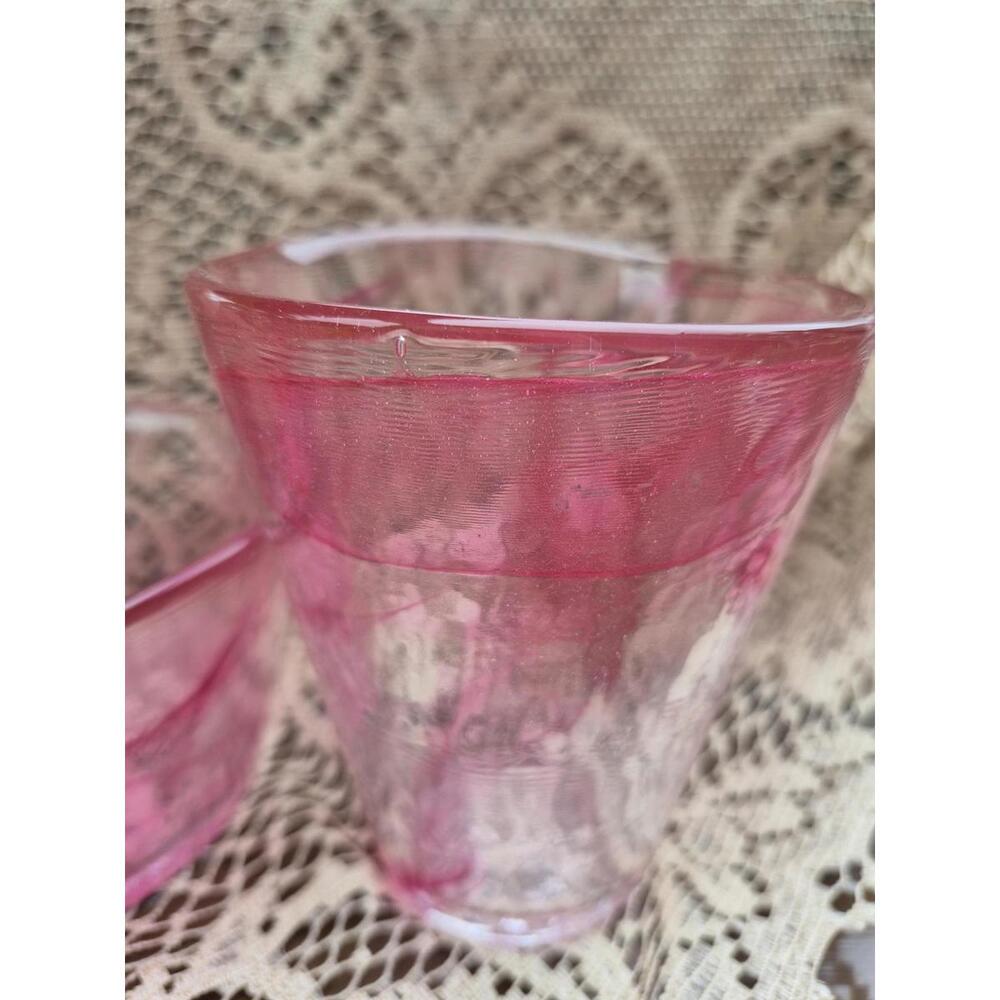 Kosta Boda Mine Bowl & Tumbler in Pink Swirl UHV Glass - Swedish Glass - Picture 8 of 8